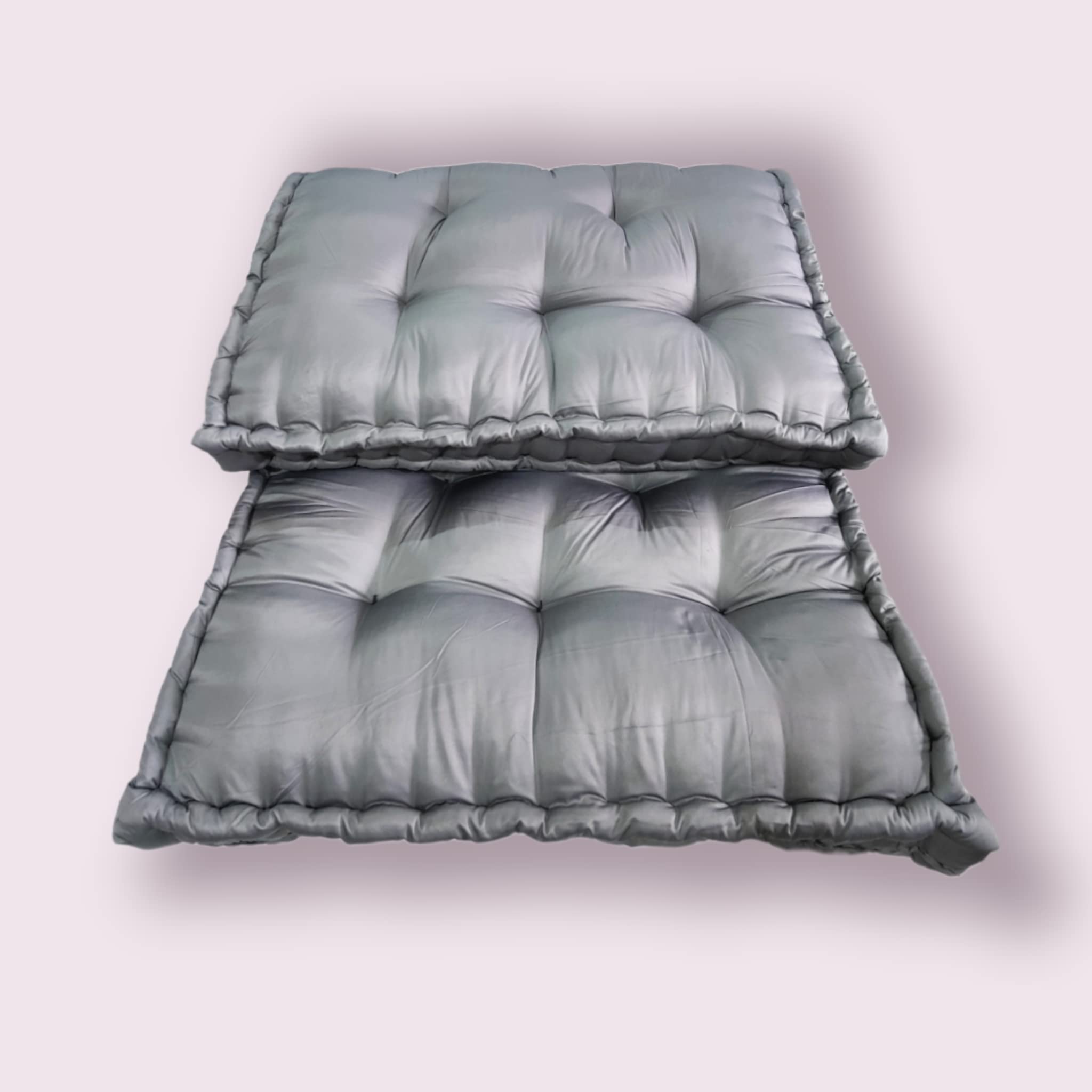 Deevine Craft 5-Inch Thick Soft Cotton Quilt Box Mattress | Foldable & Rollable | Medium Soft Silky Shiny Solid Color | 72x36x5 Inches (Grey Silver) - Ideal for Students & Home Guests-image-43