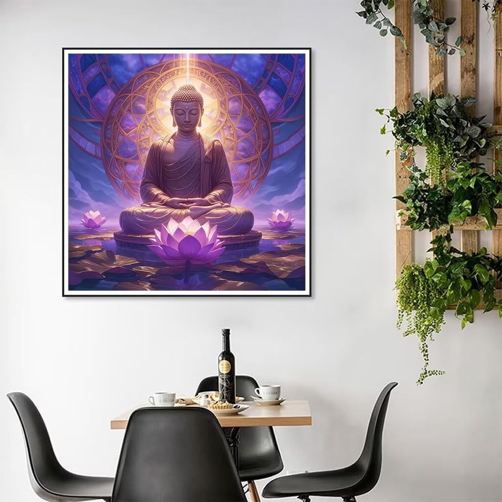 Diamentowe rzeźby malarskie, diamentowe malowanie dla dorosłych Lotus, DIY ścieg krzyżykowy diament dla dzieci i początkujących, pełny wiertło diamentowe malowanie do dekoracji domu 90x90cm 5-132