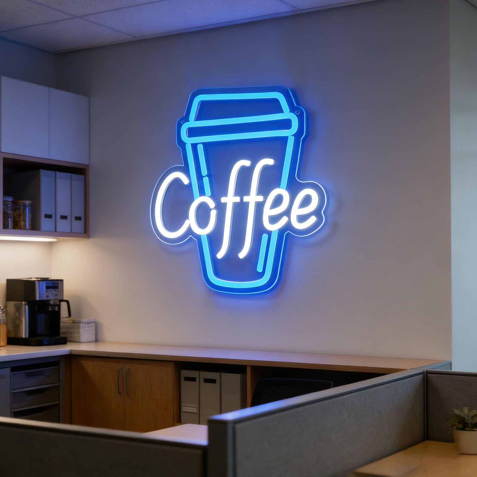 Bright Coffee Light Theme Coffee Neon Sign for Cafe Shop Office Break Room Club Cafe Lover Gift (5V 12"x13.6")