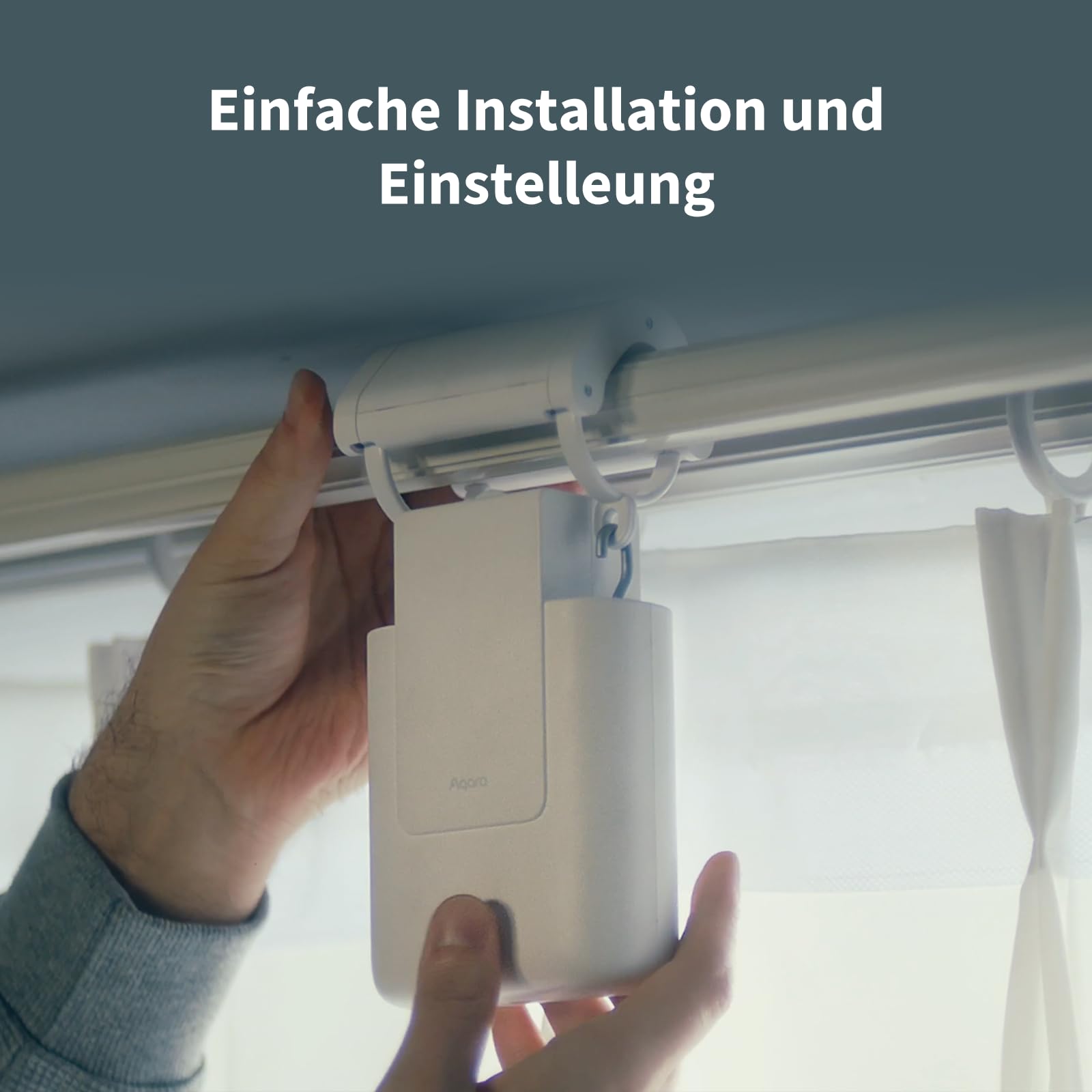 Aqara Smarter Gardinenmotor E1, Stangen-Version | Elektrischer Smart-Vorhangmotor für Fernsteuerung, Erfordert Zigbee 3.0 Hub, Unterstützt HomeKit, Alexa, Google, SmartThings