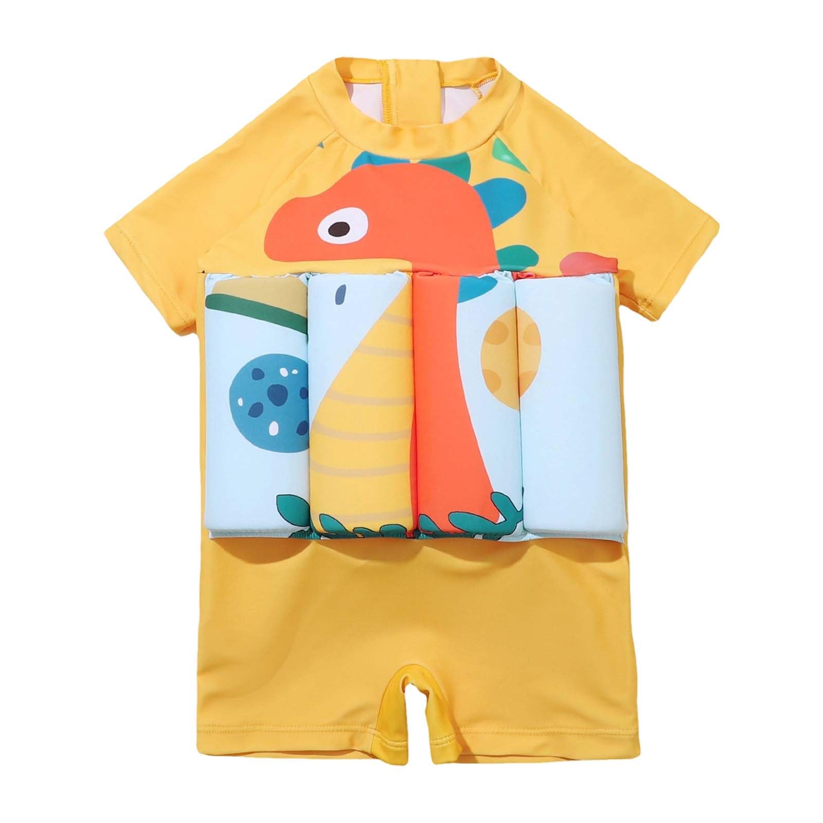 Maillot de Bain Flottant Enfant Maillot de Bain Bebe avec Flotteur intégré pour sécurité Confiance Aide à la flottabilité Combinaison Flottante Une pièce Protection Anti-UV+