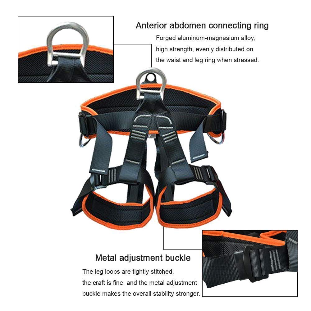 SwaYve Arnés de Seguridad para Protección Contra Caídas, Kit de Arnés de Medio Cuerpo, Arnés de Escalada para Cepillos de Pared, Exteriores, Construcción/Orange