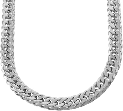 Mens Large Silver Stainless Steel Miami 