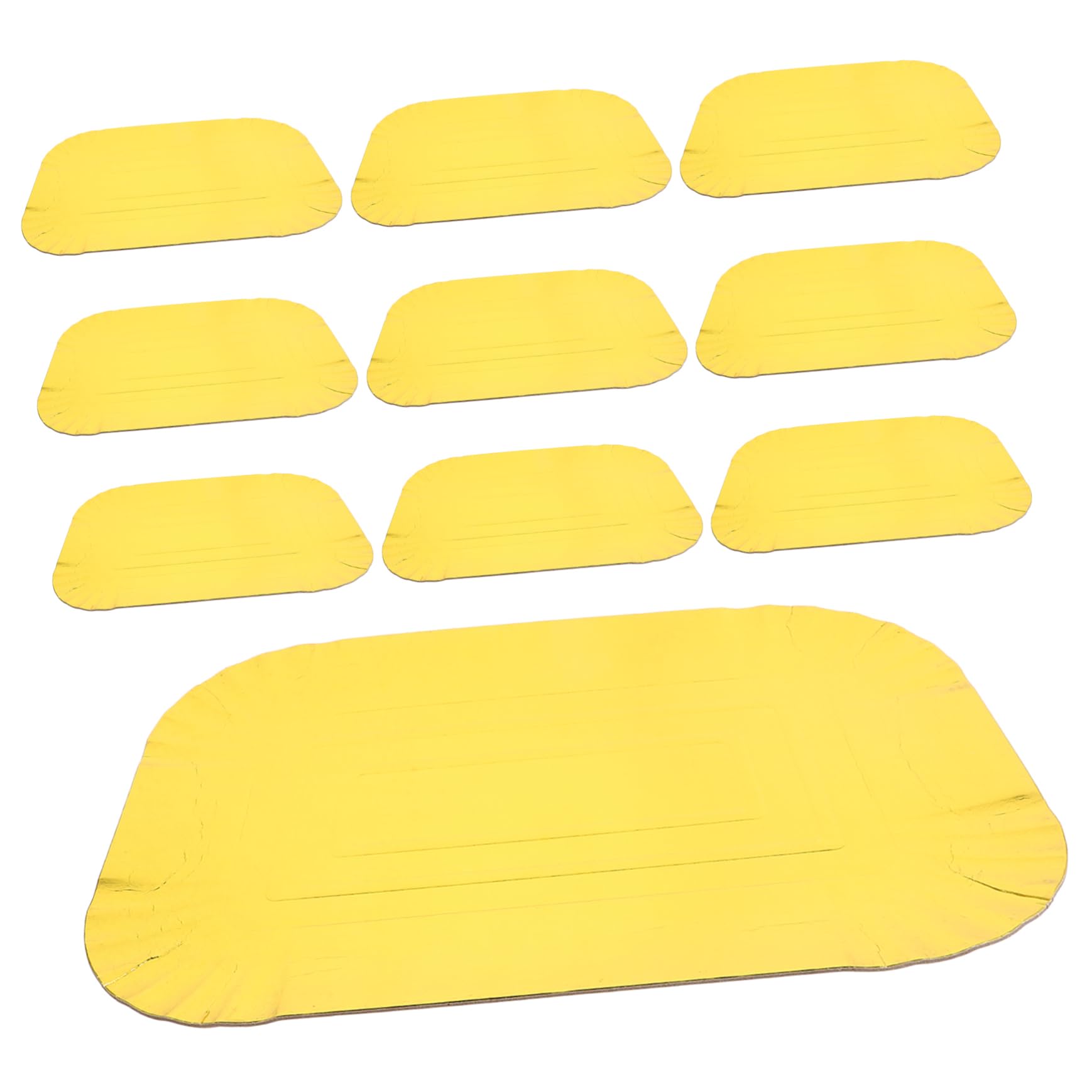 SHERCHPRY Piatti di Carta Usa e Getta Confezione da 10 Pezzi in Foglio di Alluminio Design Semplice Colore Oro per Catering e Buffet
