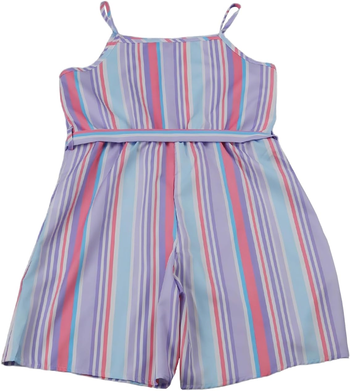 Girls Romper Summer Short Jumpsuit 8-12 Years Cami Spaghetti Strap Hawaiian Romper with Belt
