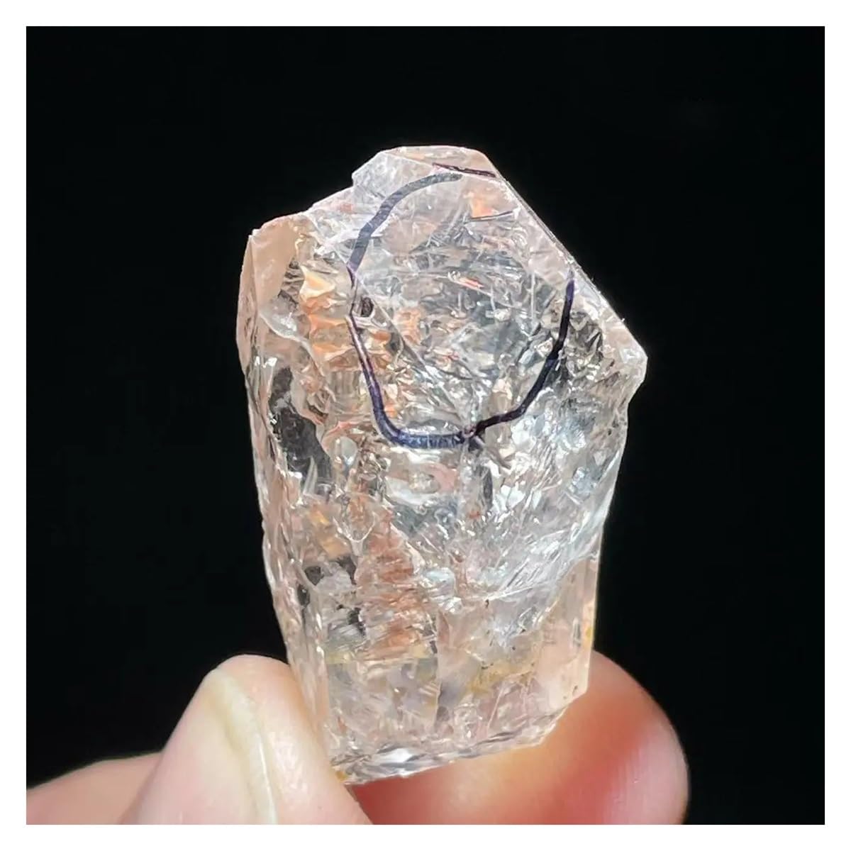 Cristal de Quartz de qualité collection avec bulles naturelles d'inclusion