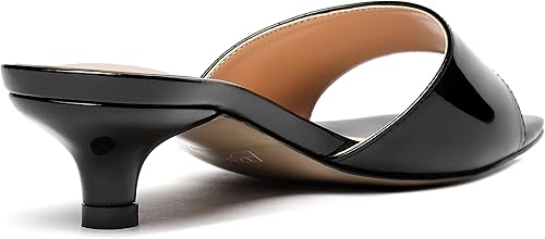 Miniatura 5 de WAYDERNS Sandalias de tacón bajo con punta cuadrada para mujer, puntera abierta, puntera abierta, para citas, estilo gatito, de 1.5 pulgadas