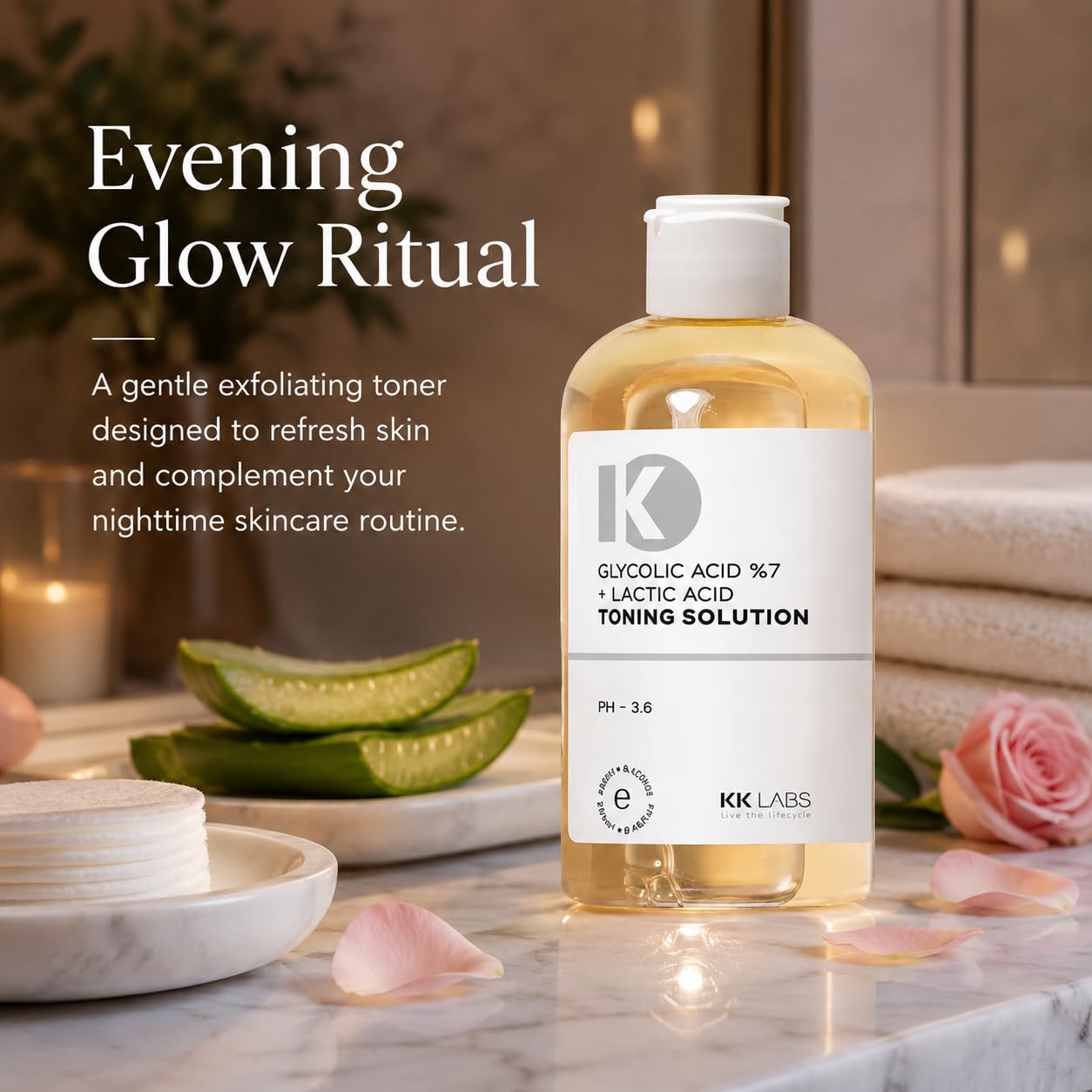 KK Labs Facial Toning Solution 250ml - Daily Face Toner That Refreshes, Rebalances and Preps Skin After Cleansing for a Clean, Smooth Base Before Serum and Moisturiser, Men and Women