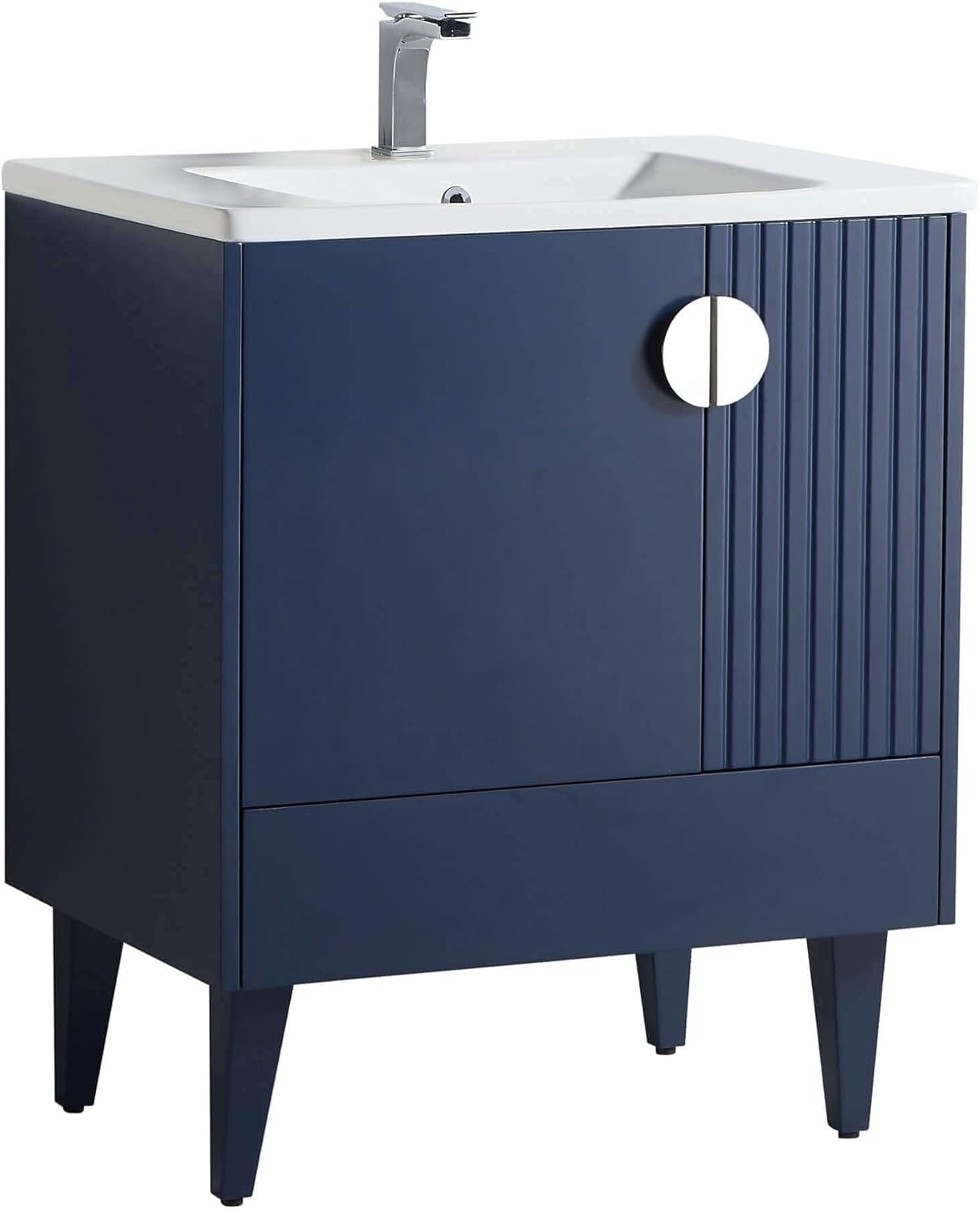 Fine Fixtures Venezian Collection - 30" Single Navy Blue Bathroom Vanity, Chrome Handles.