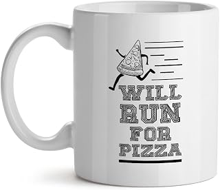 Will Run For Pizza - Mad Over Mugs - Inspirational Unique Popular Office Tea Coffee Mug Gift 11OZ