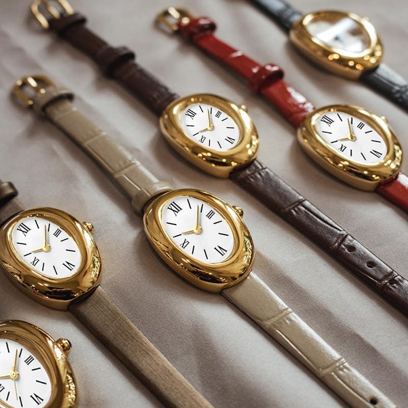 MASTOP Bracelet Watch for Women - Elegant 24mm Oval Dial Bangle Watch - Gold Jewelry Style Quartz Wristwatch - Gift for Her - Image 5