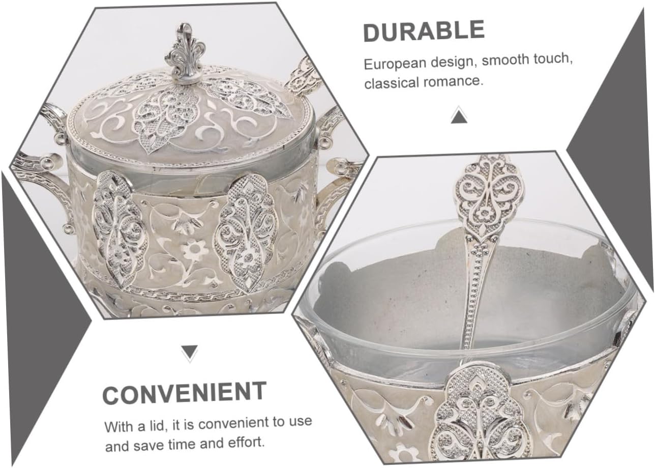 UPKOCH 1set Multi-function Sugar Jar Lid Decorative Condiment Container for Kitchen and Dining Embossed Design for Seasoning Honey and Spices