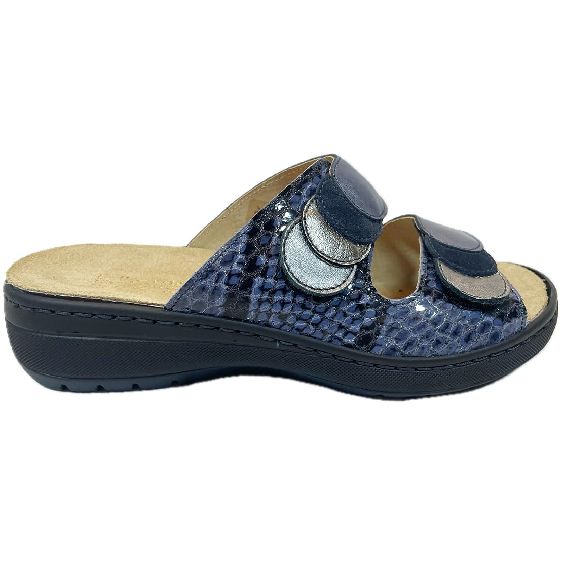 Comfort DONNA sandali in pelle Tylor con doppio strappo e plantare sanitarie produzione qualità EU