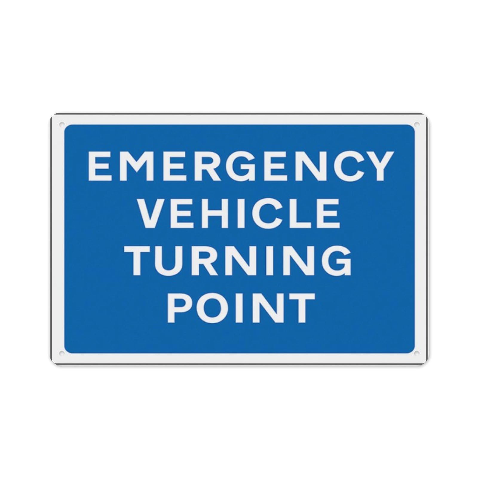 peiyeety Emergency Vehicle Turning Point Aluminum Tin Warning Signs For Home Outdoor Garden 8X12 Inches