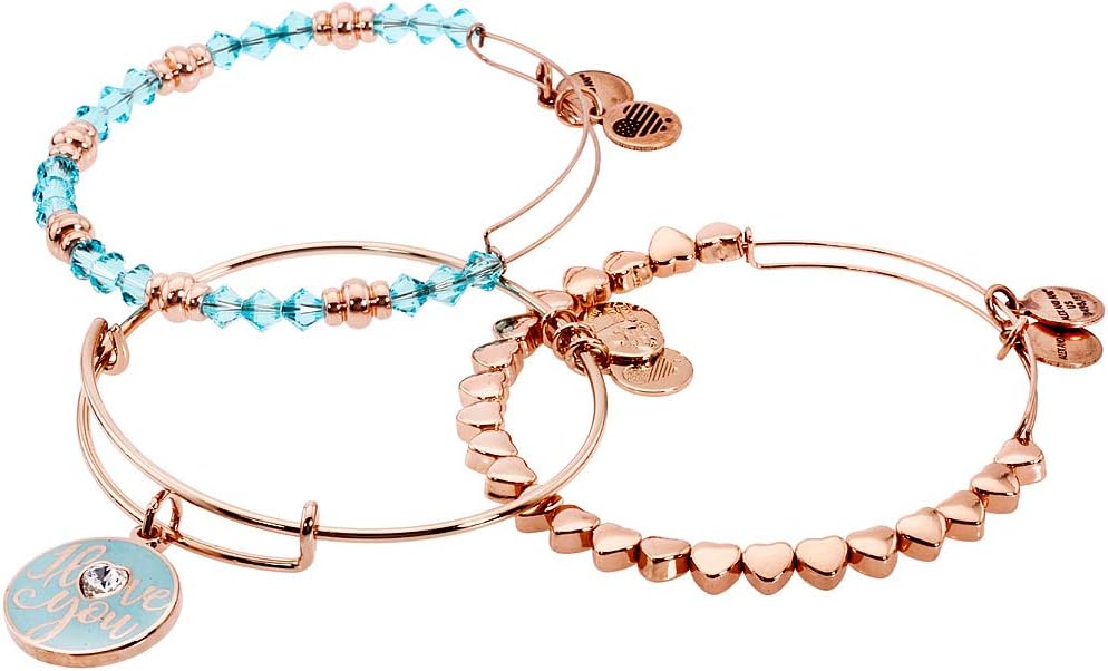 Alex and Ani Womens I Love You Set of 3 Bracelet