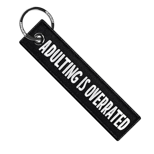 MotoLoot Keychain for Motorcycles, Scooters, Cars and Gifts (Adulting Is