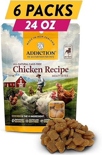 Vista 60 de Addiction Meaty Bites - Golosinas hipoalergénicas para perros - Hecho en Nueva Zelanda - Alto contenido de carne - Sin gluten y granos - Golosinas