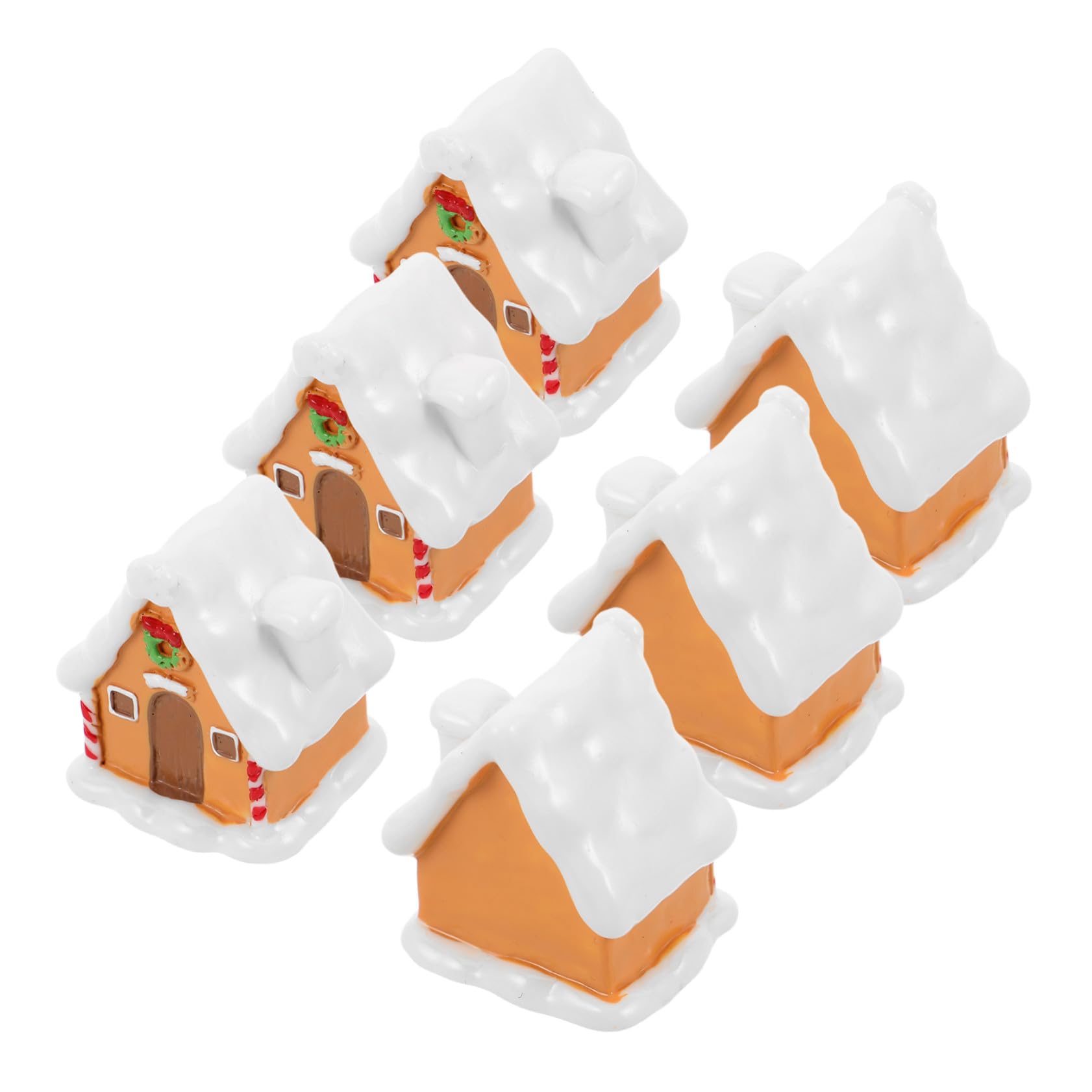 Mini casas y adornos de Navidad para micro paisaje y maquetas navideñas (6 piezas)