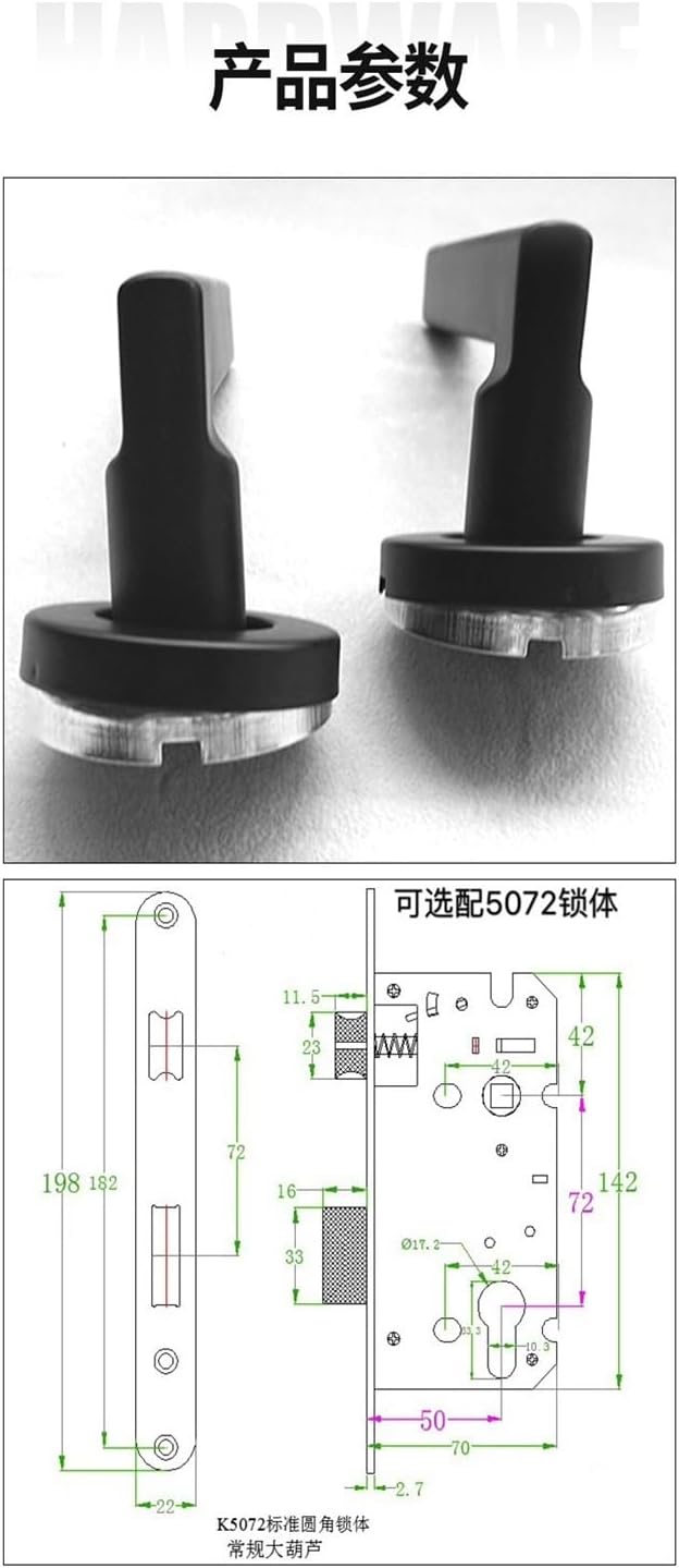 Stainless Steel Bathroom Lock Handle Lock Indoor Wooden Door Lock Stainless Steel Bathroom Door Handle