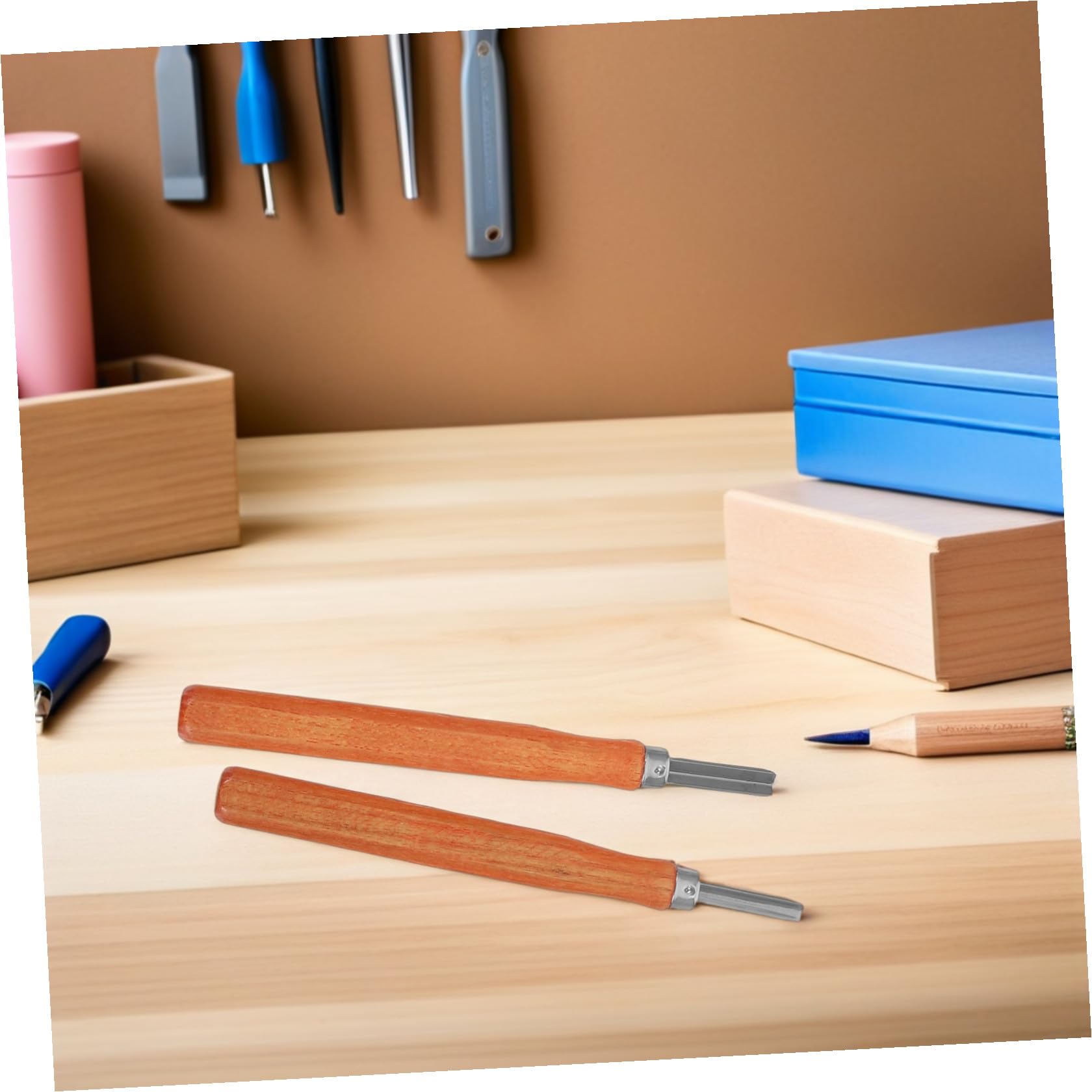 STOBAZA Set 12 Pezzi Coltelli per Intaglio Legno con Manico in Finto Palissandro Scalpelli per Scolpire Argilla e Cera Kit Utensili Manuali per Lavorazione Legno e Modellazione