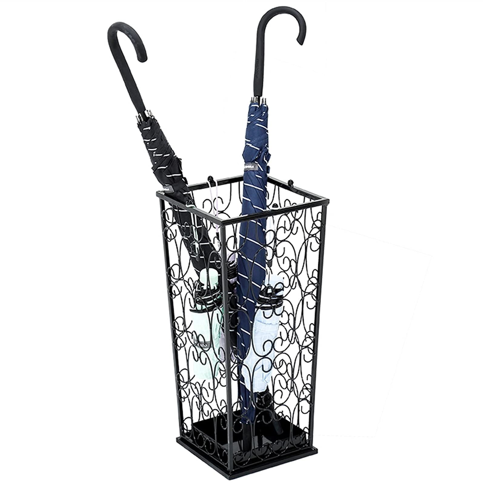 HYLYGFH Metal Entryway Umbrella Stand nizer with 4 Hooks Umbrella Rack Holder for Canes Walking Sticks and Umbrellas