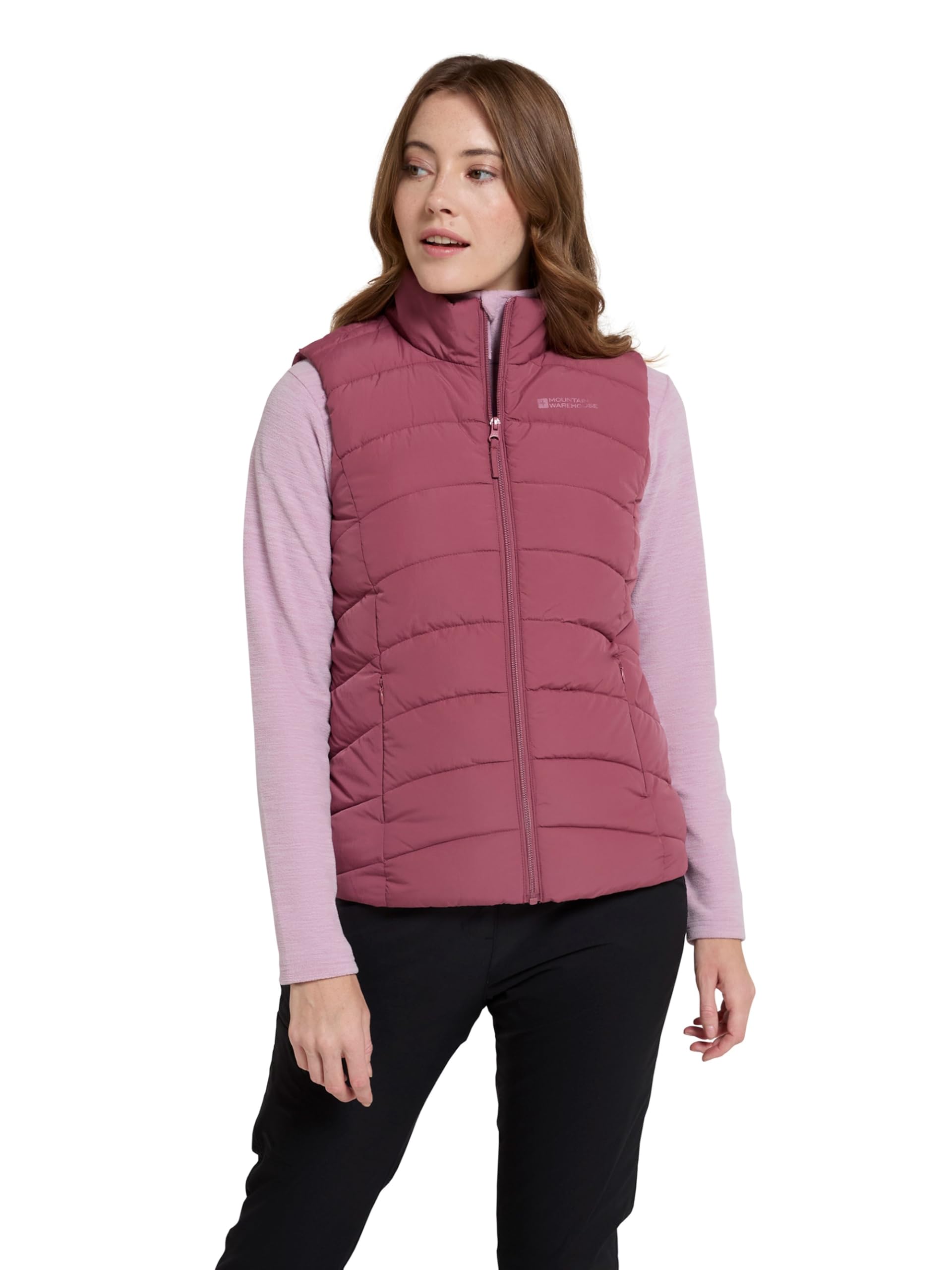 Mountain Warehouse Women's Pink Opal Padded Gilet - Lightweight Body Warmer, Water Resistant Sleeveless Jacket With Front Pockets - Light Rain, Spring Summer 6