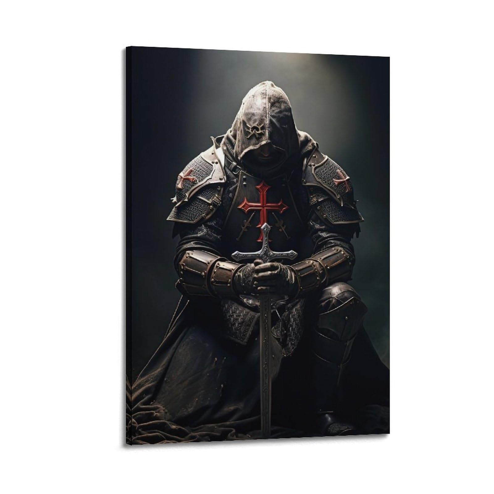 XKUGA Vintage Poster Medieval Knights Templar Crusaders Poster Decorative Painting Canvas Wall Posters And Art Picture Print Modern Family Bedroom Decor Posters 24x36inch(60x90cm)