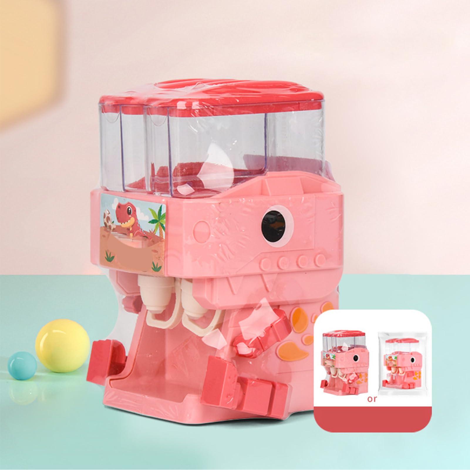 ACOGEDO Small WATER Dispenser Toy Simulation Dinosaur Shape Safe Cute Drinking Fountain Toy for Kids Green the of to Thirst to Function DRINKABLE WATER a Dispenser Function Dinosaur (Pink) - Image 4