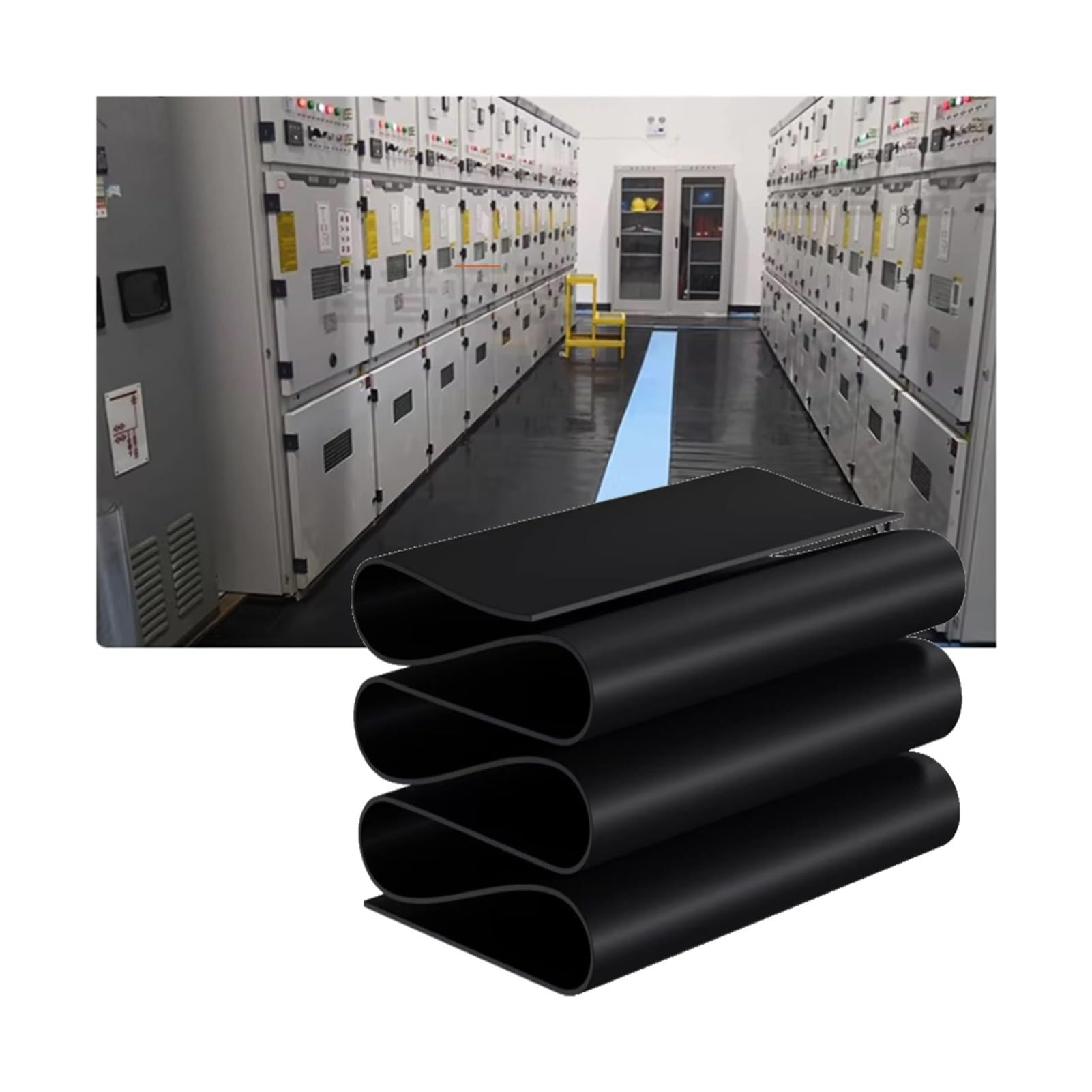 Sala Distribución Aislante Alfombrilla Goma, Recortable Protección contra Descargas Eléctricas Trabajo, Grandes Antideslizantes Cuadros Eléctricos para Hogar Espacios(1x7m-8mm)