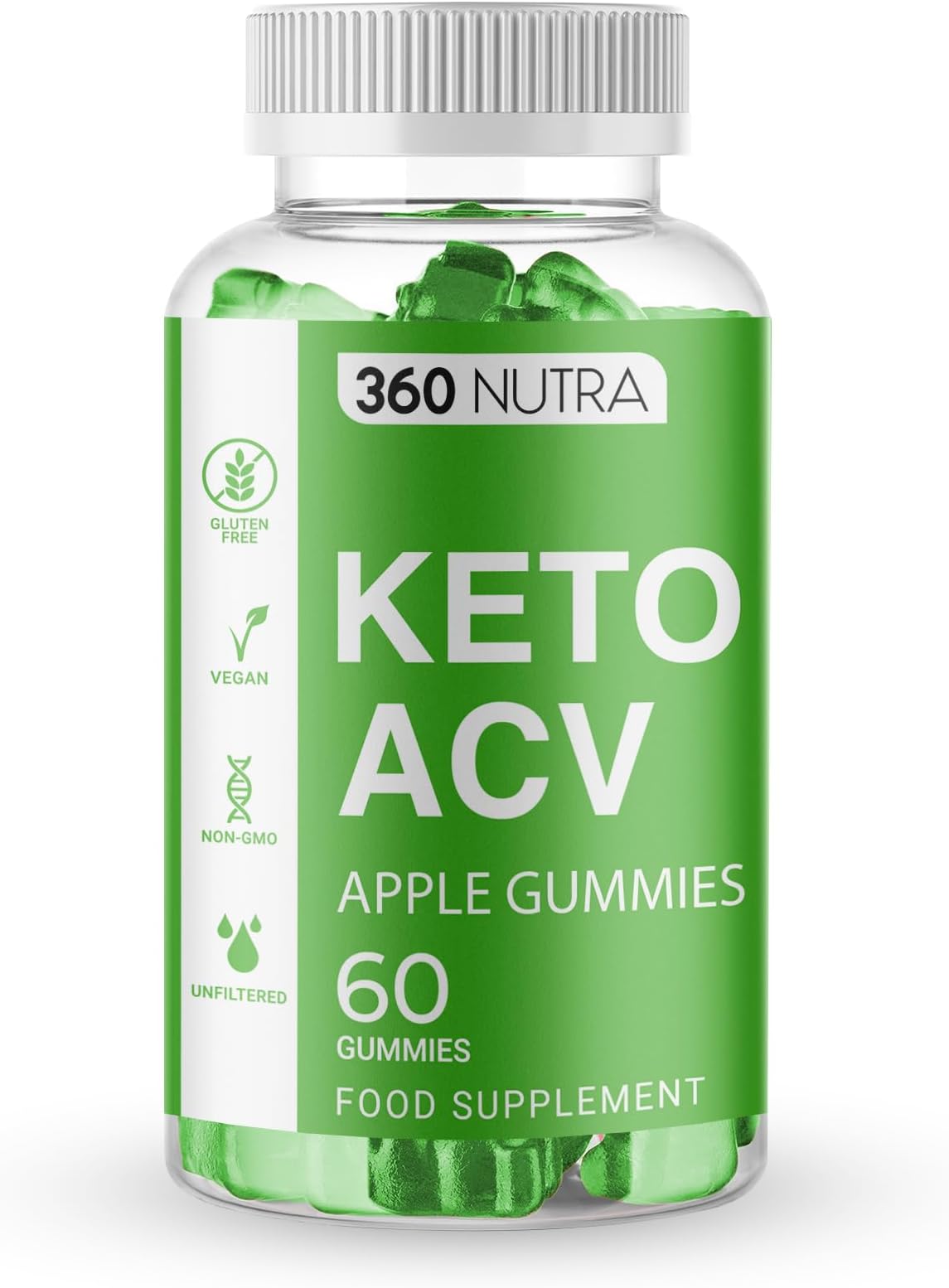 Keto ACV Gummies for Weight Loss Support – Advance Formula Flavored Detox Gummies–Non GMO Gluten Free Organic Apple Cider Vinegar Supplements for Energy Boost– 60 Gummies
