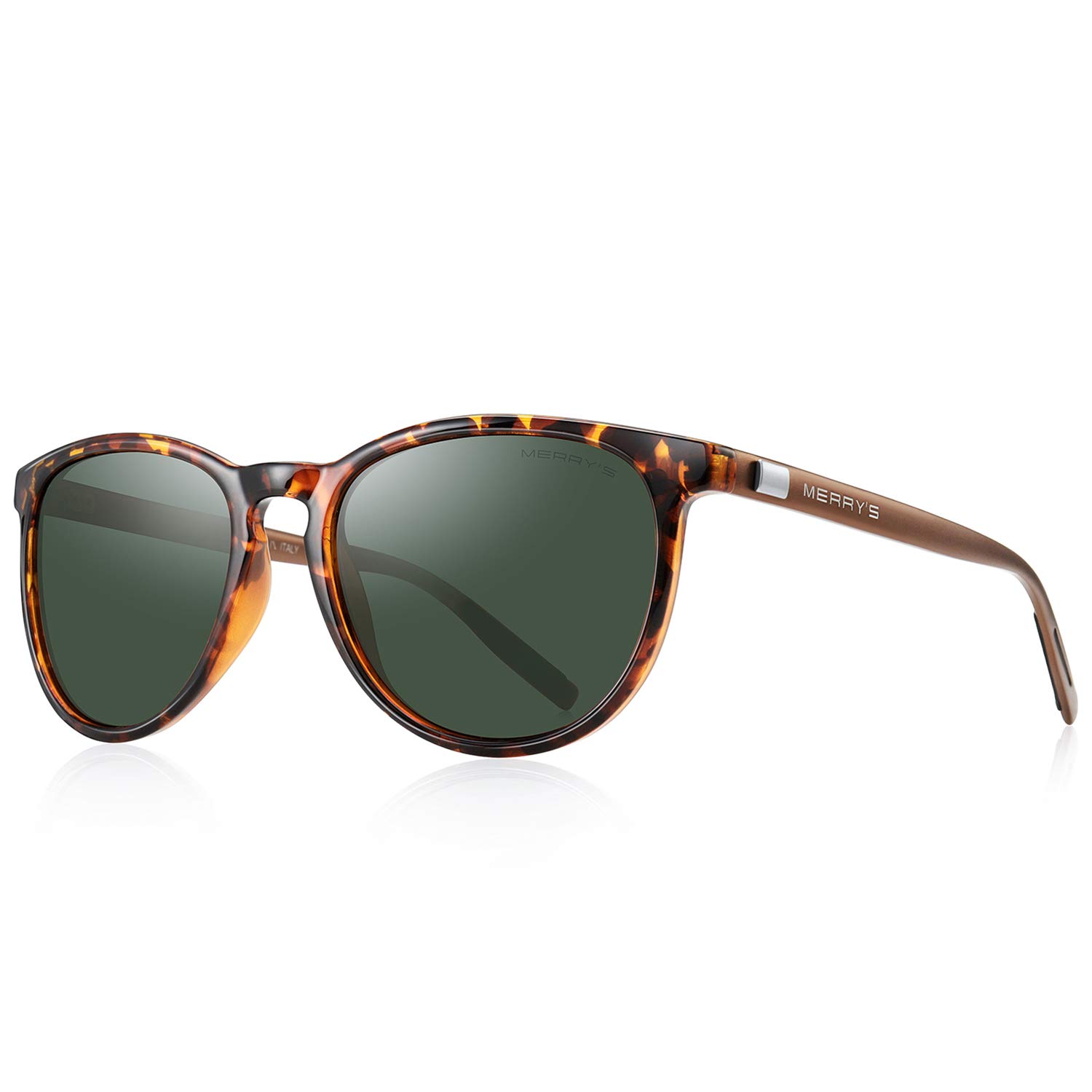 MERRY'S Polarized Sunglasses for Women Men Vintage Retro Classic Round Frame Aluminum Legs S8288