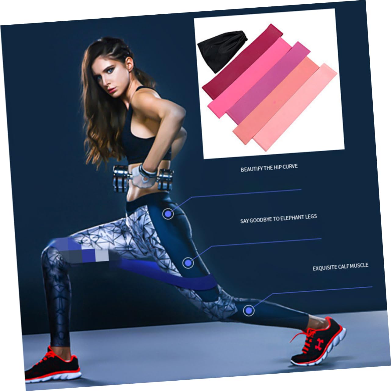 UKCOCO Fascia Per L'allenamento Dell'anca Elastic Band Bande Di Resistenza Fitness Tirarsi Su Elastico Banda Di Yoga Fascia Per Esercizi Di Resistenza Fasce Fitness