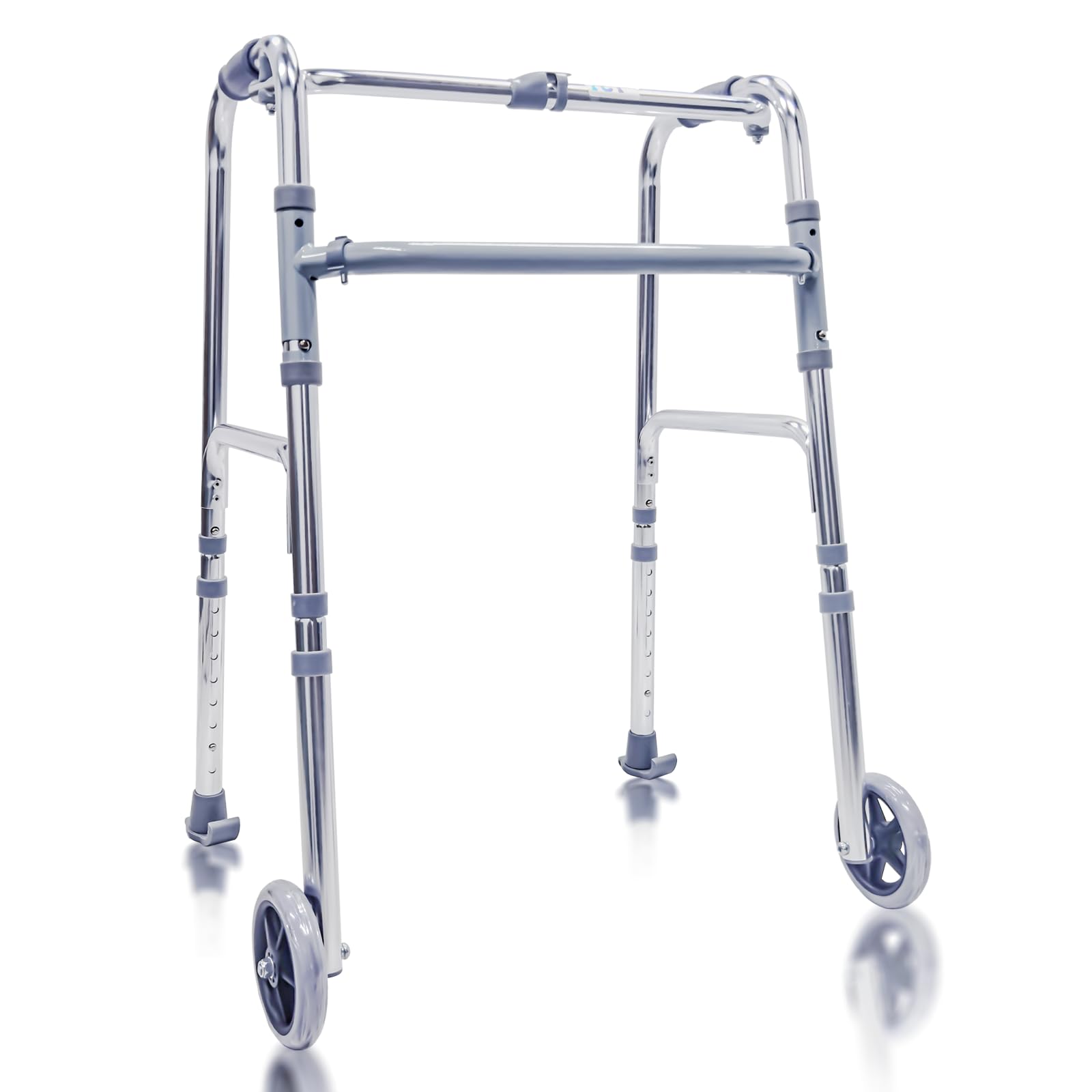 YCY Walkers for Seniors,Rolling Walkers for Adult Lightweight Foldable,Walker with Wheels Supports up to 350LBS,8-Level-Height Adjustable