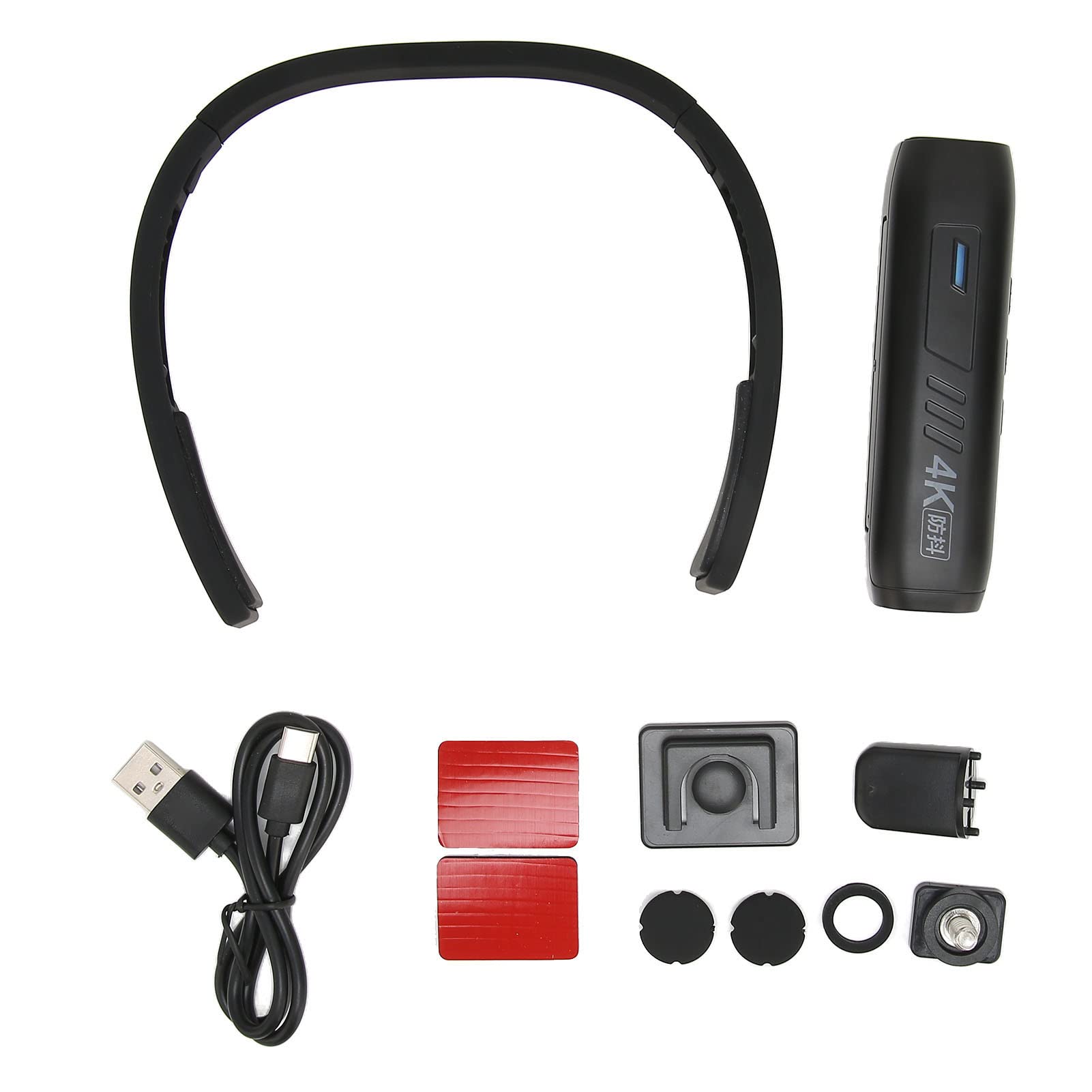 Yunseity Videocamera 4K, Videocamera 1080P 60FPS Montata sulla Testa a Mani Libere, Videocamera Indossabile sulla Testa, Stabilizzatore Cardanico a 6 Assi, Controllo App Wi-Fi