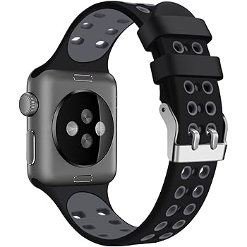 black apple watch with grey band
