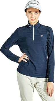 新品マンシングウェアハーフジップ長袖シャツ 吸汗速乾 UVカットジャカードゴルフ Munsingwear 【SUNSCREEN 吸汗速乾 ハーフジップ長袖シャツ