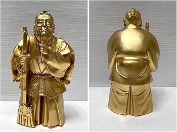 Amazon.co.jp: 豪華金彩 金属工芸 高砂人形 竹翁斎作雅 翁と媼 尉 姥