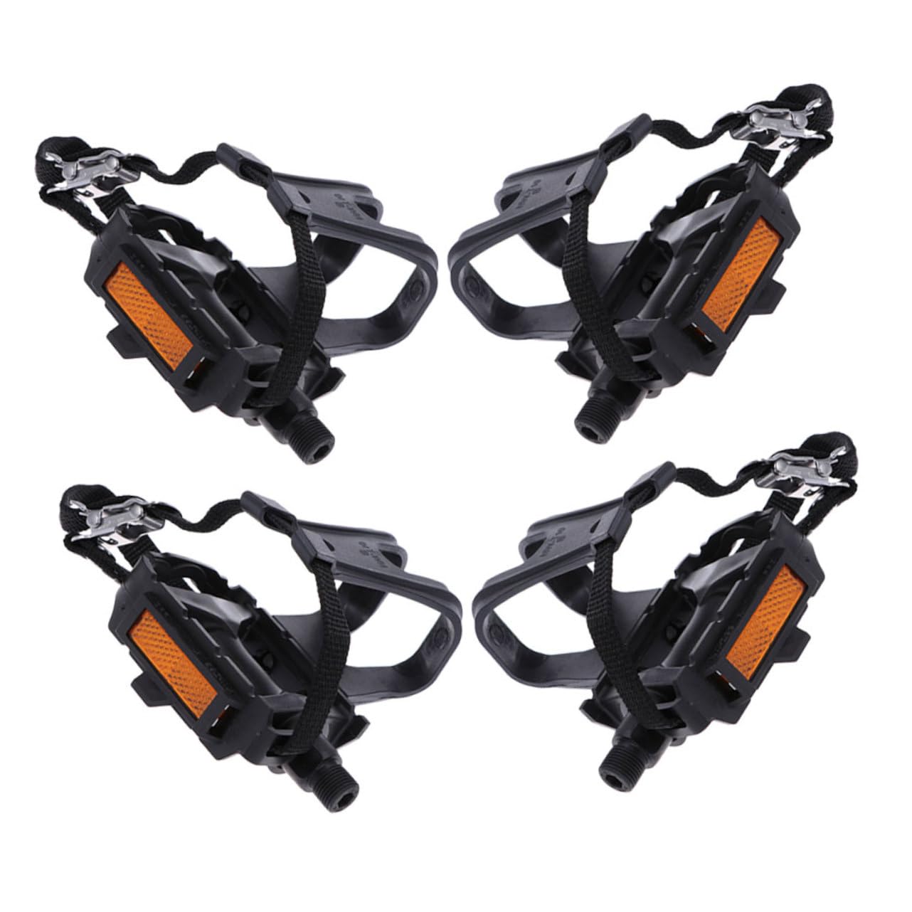 2 Pares Correas para de Bicicleta Ajustables Correas de Nylon Antideslizantes para Dedos Soporte Cómodo para Pies Compatibles con Fijos para Bicicleta de Carretera y