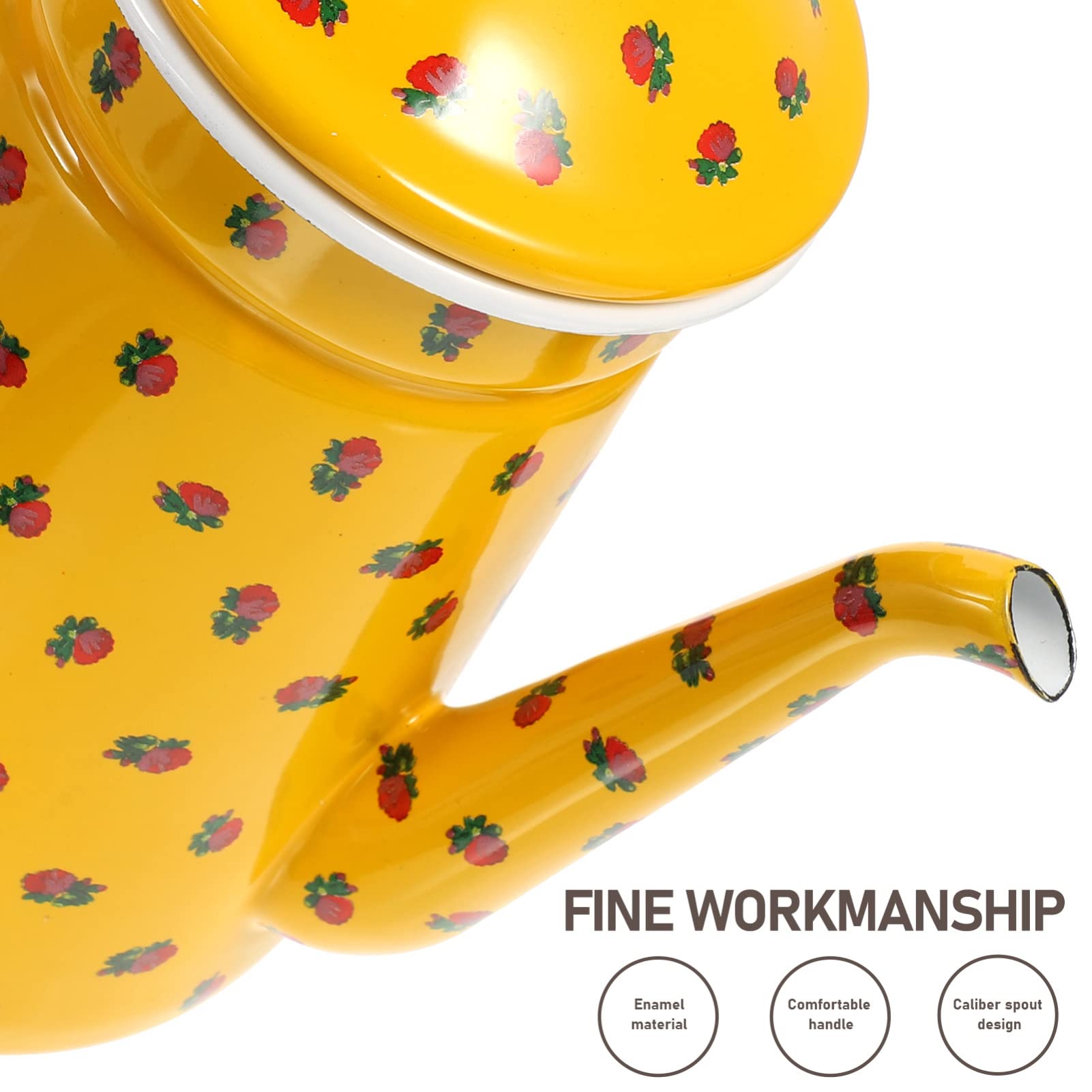 HOMSFOU Emaille Wasserkocher, Vintage Kaffeekanne, für das Lagerfeuer, Verschiedene Farben, 1.5L