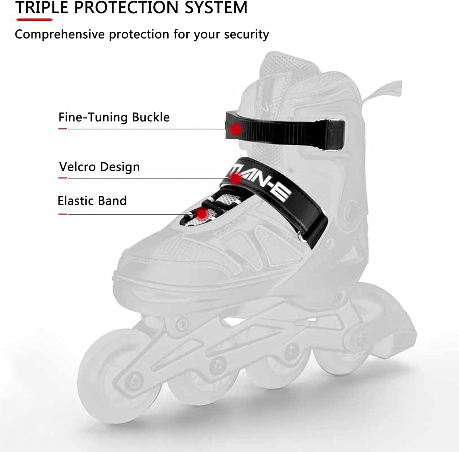 Patines En Línea Ajustables De 4 Tamaños para Adultos Y Niños con 8 Ruedas Iluminadas, Patines Ilie para Niños Y Niñas con Rodamientos Silenciosos ABEC-7, Patines Transpirables para Adultos
