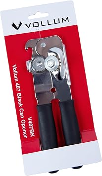 Vollum 407 Handheld Can Opener with Non-Slip Black Handle