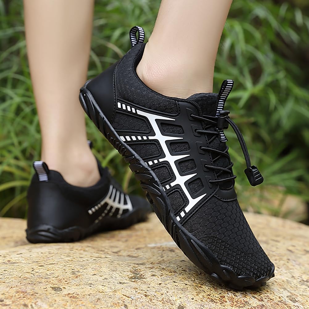 Wasserschuhe für Herren und Damen Schnelltrocknend mit Drainagelöcher rutschfeste Sohle 5-Zehen-Design für Strand Schwimmen Pool und Outdoor-Wanderungen