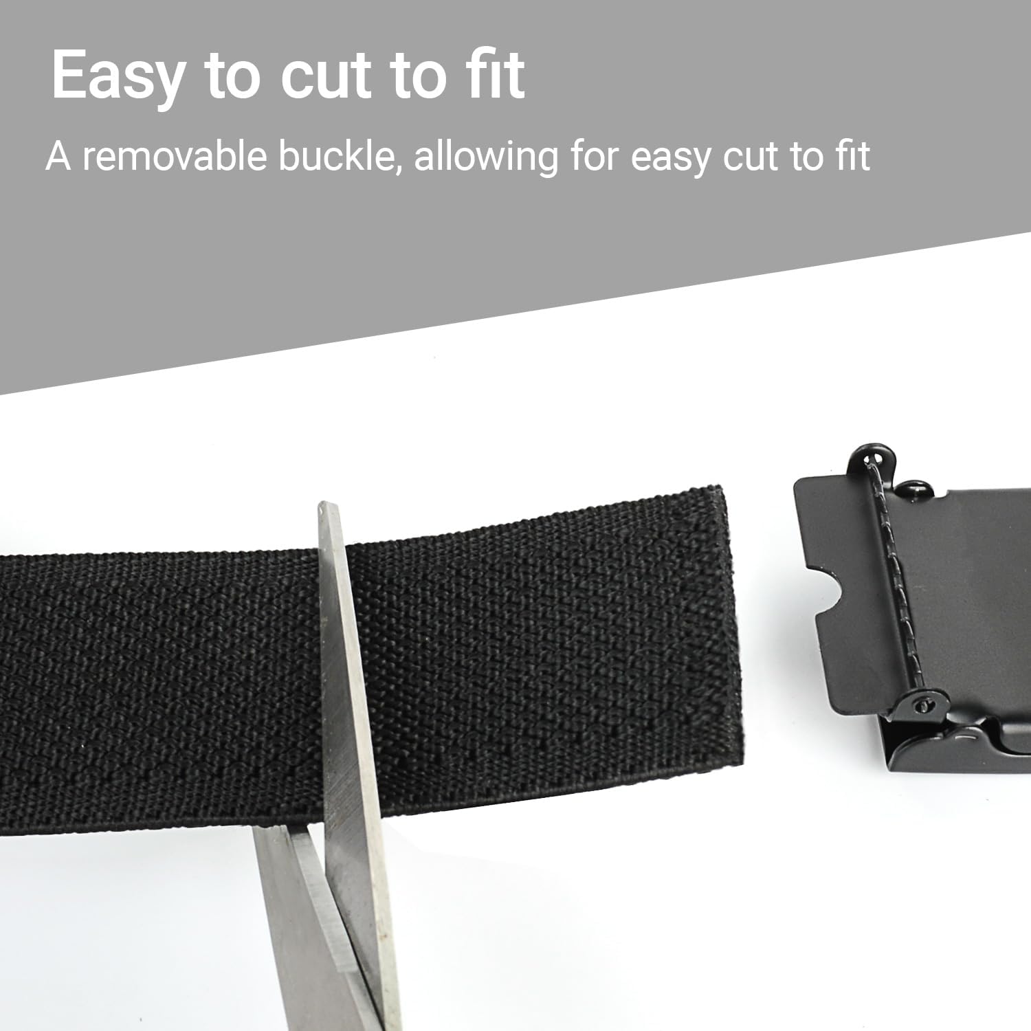 Mens Belts Plus Size 39'' to 75'' Stretch Elastic Web Cloth Belt Black - Image 4