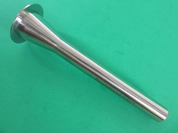 2" base. Stainless Sausage stuffer tube with standard 3/4" diameter. HEAVY DUTY. Great for link sausage. Fits LEM, VEVOR, HAKKA, Cabelas and more