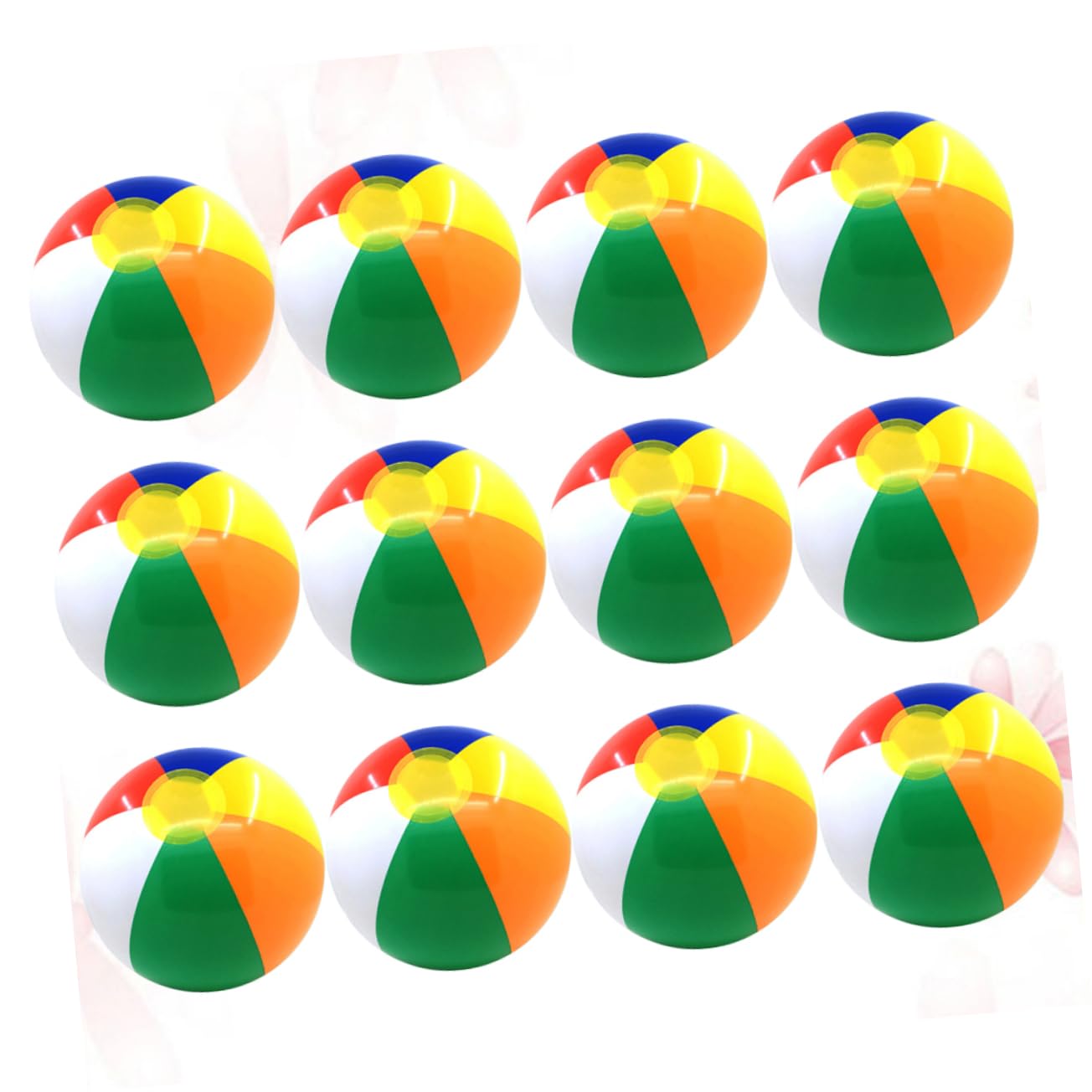 JOINPAYA 12PCS Colorful Inflatable Beach Balls for Easy to Inflate for Fun Play at Beach and Pool