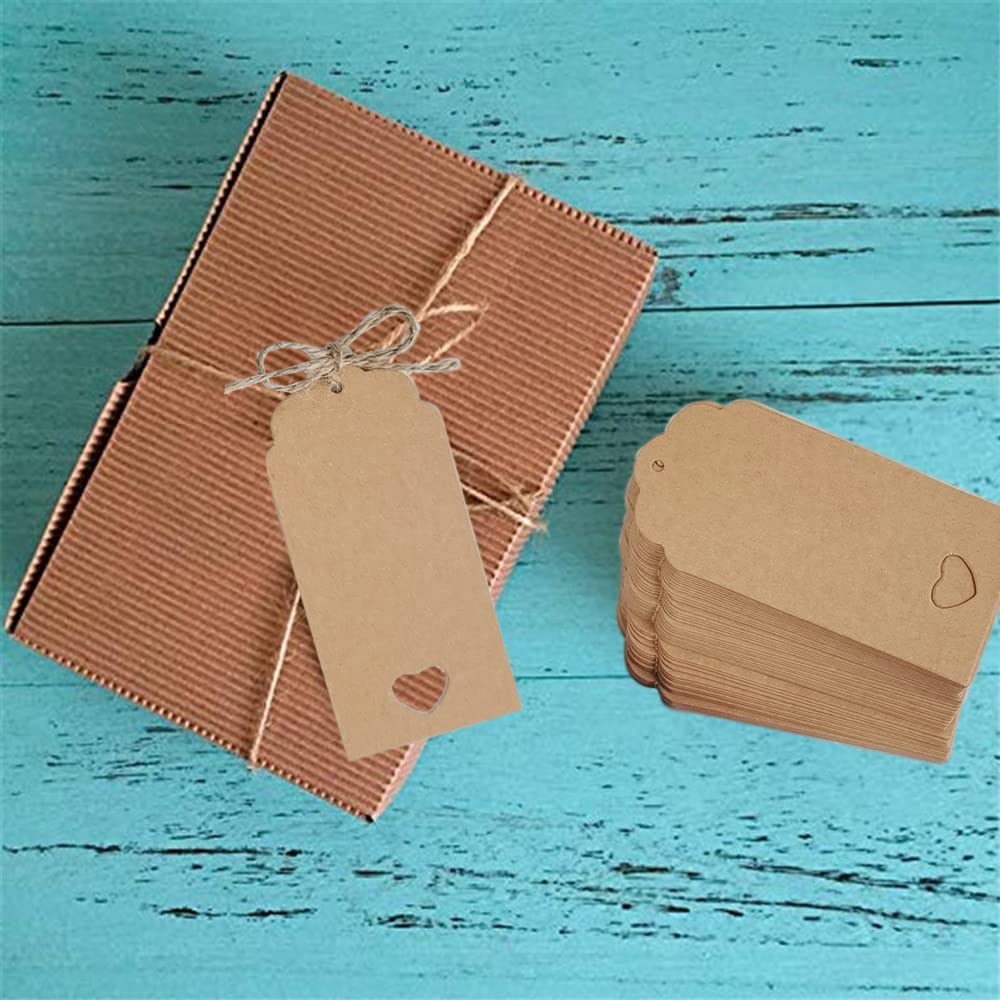 Csirnto Etichette Carta Kraft 200 Pezzi Etichette Regalo Etichetta di