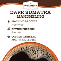 Vista 6 de Fresh Roasted Coffee, Dark Sumatra Mandheling, 5 libras (80 oz), tostado oscuro, Kosher, grano entero