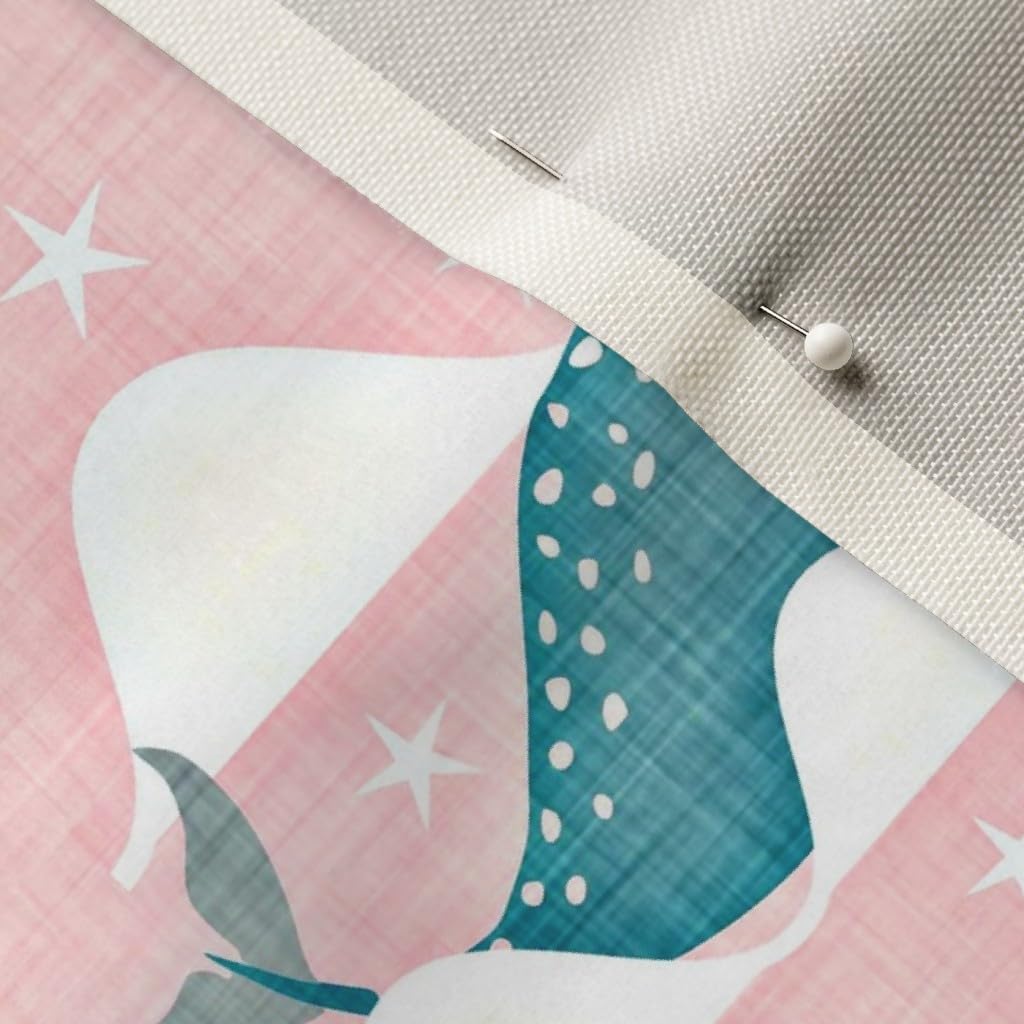 Spoonflower Fabric - Sea Unicorn Narwhal Creature Nautical Ocean Whimsical Watercolor Printed on Upholstery Velvet Fabric Fat Quarter - Upholstery Home Decor Bottomweight Apparel