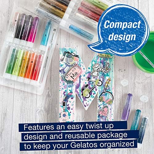 Faber-Castell Gelatos Colors Set, Iridescents - Water Soluble Pigment Crayons - 15 Iridescent Colors