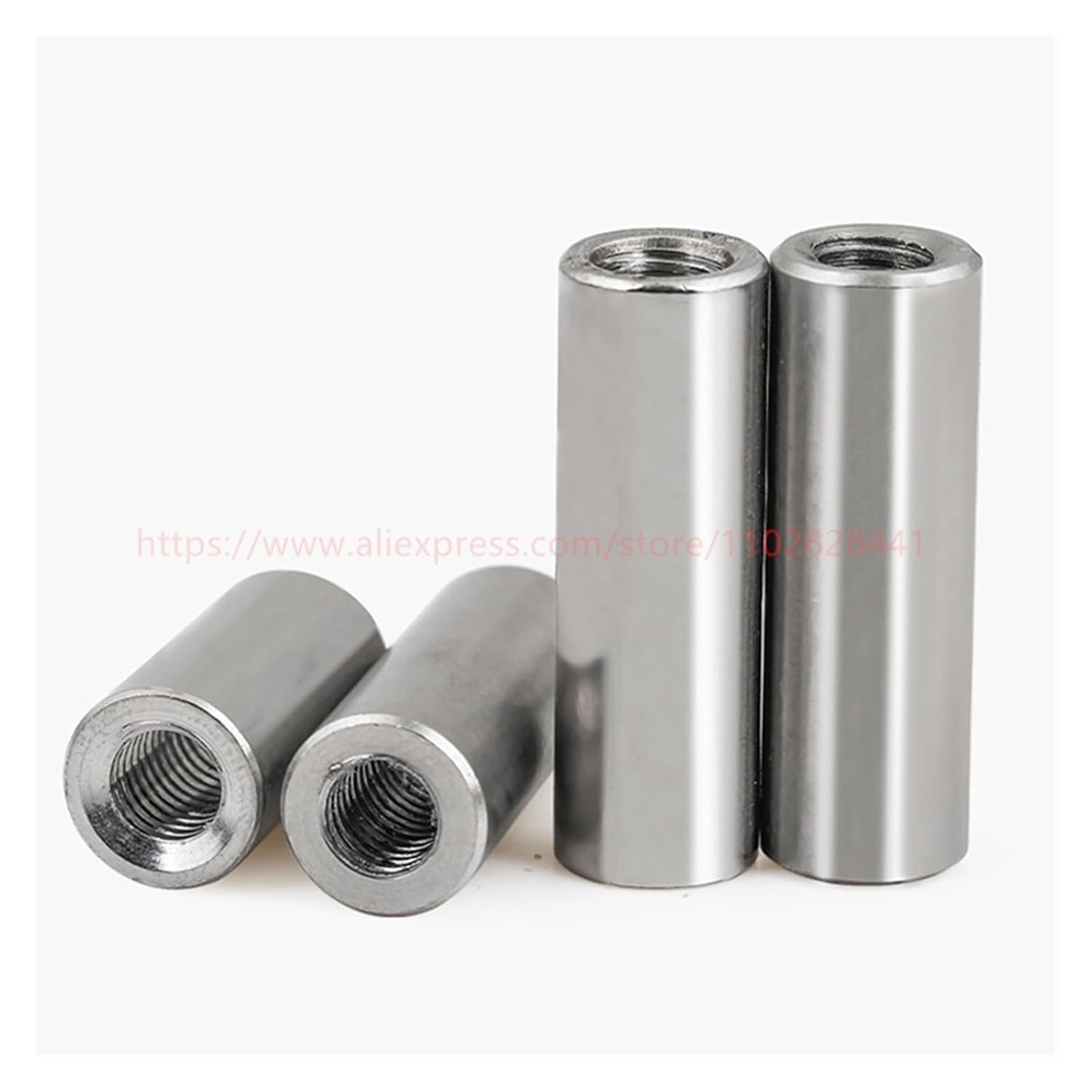 Round Coupling Nuts, Knurled Round Coupling Nut 304 Stainless Steel Internal Thread M6 M8 M10 Silver Pack of 2(M8XOD12X10(2pcs))